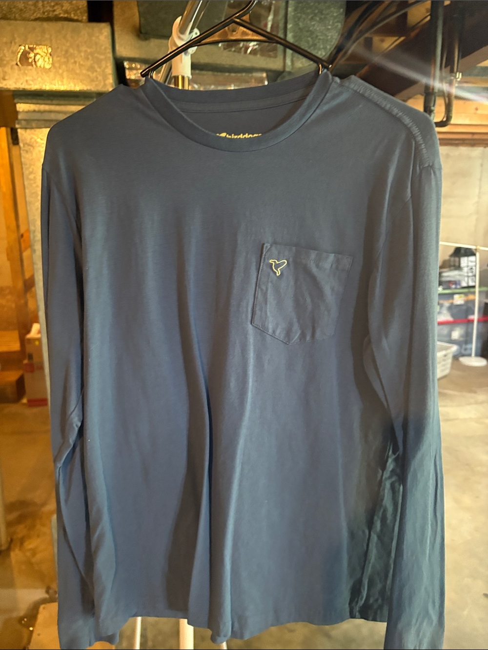 Birddogs Navy Long-Sleeve Pocket Tee with Subtle Logo
